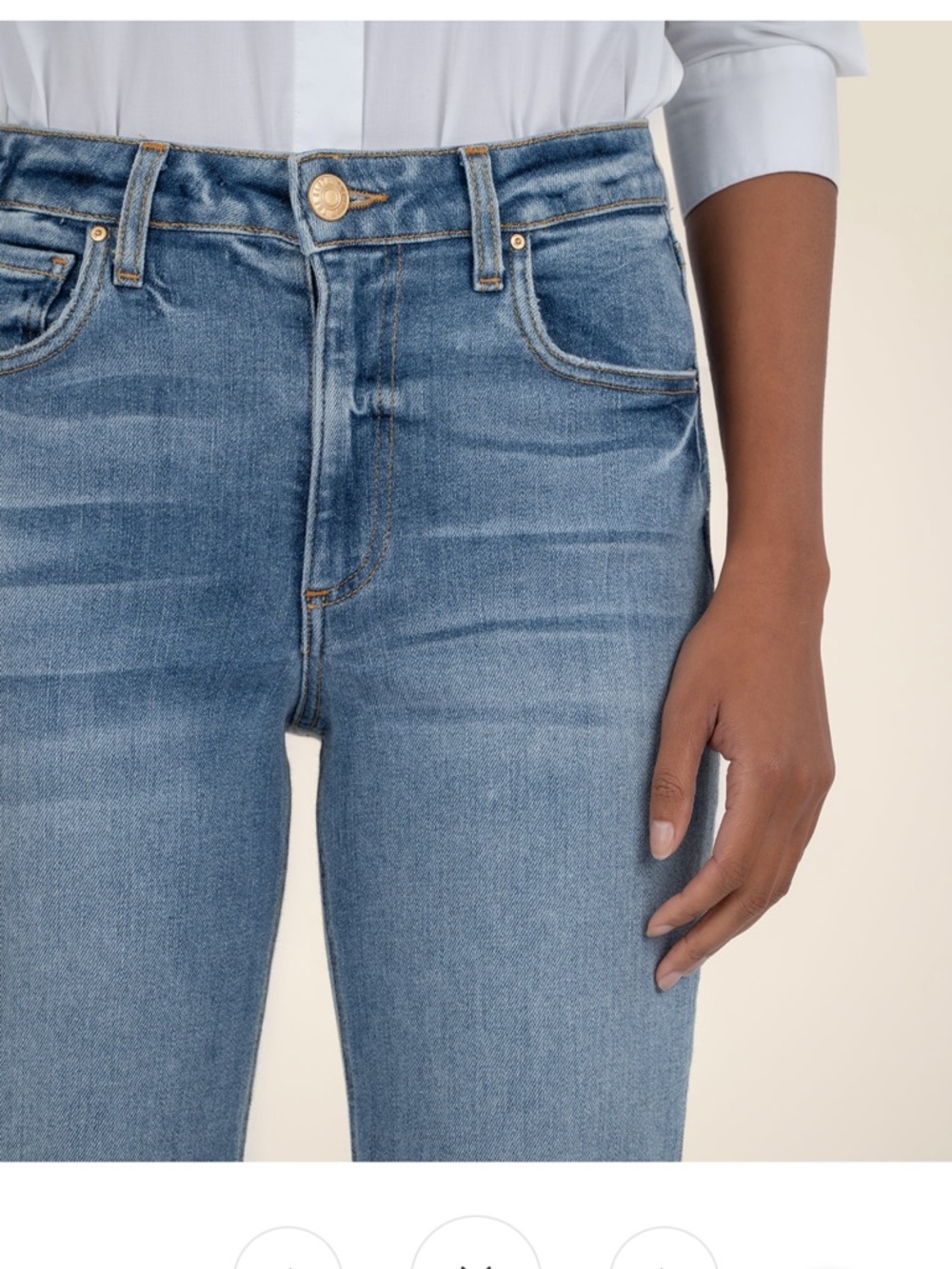 Kut from the Kloth Elizabeth crop straight fair wash High-Rise Straight Jeans 4 - Picture 4 of 10